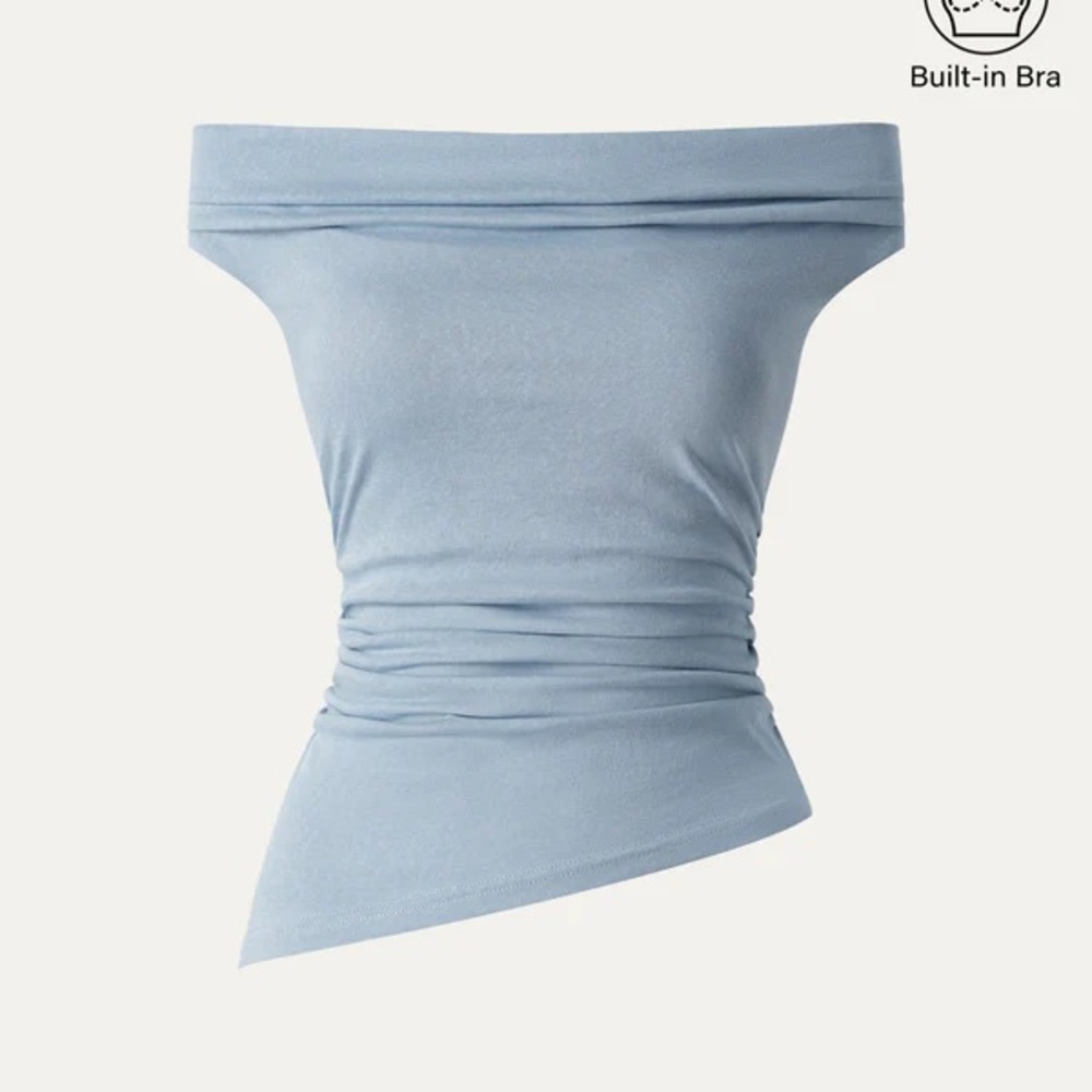 OGL MOVE NWOT Brami Tank Sleeveless Draped Cowl Neck Top in Slate Blue